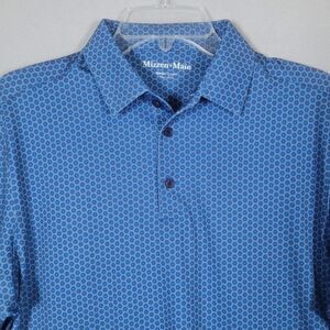 NWOT Mizzen Main Versa Polo Men S  Blue Moisture Wicking Golf Classic Fit
